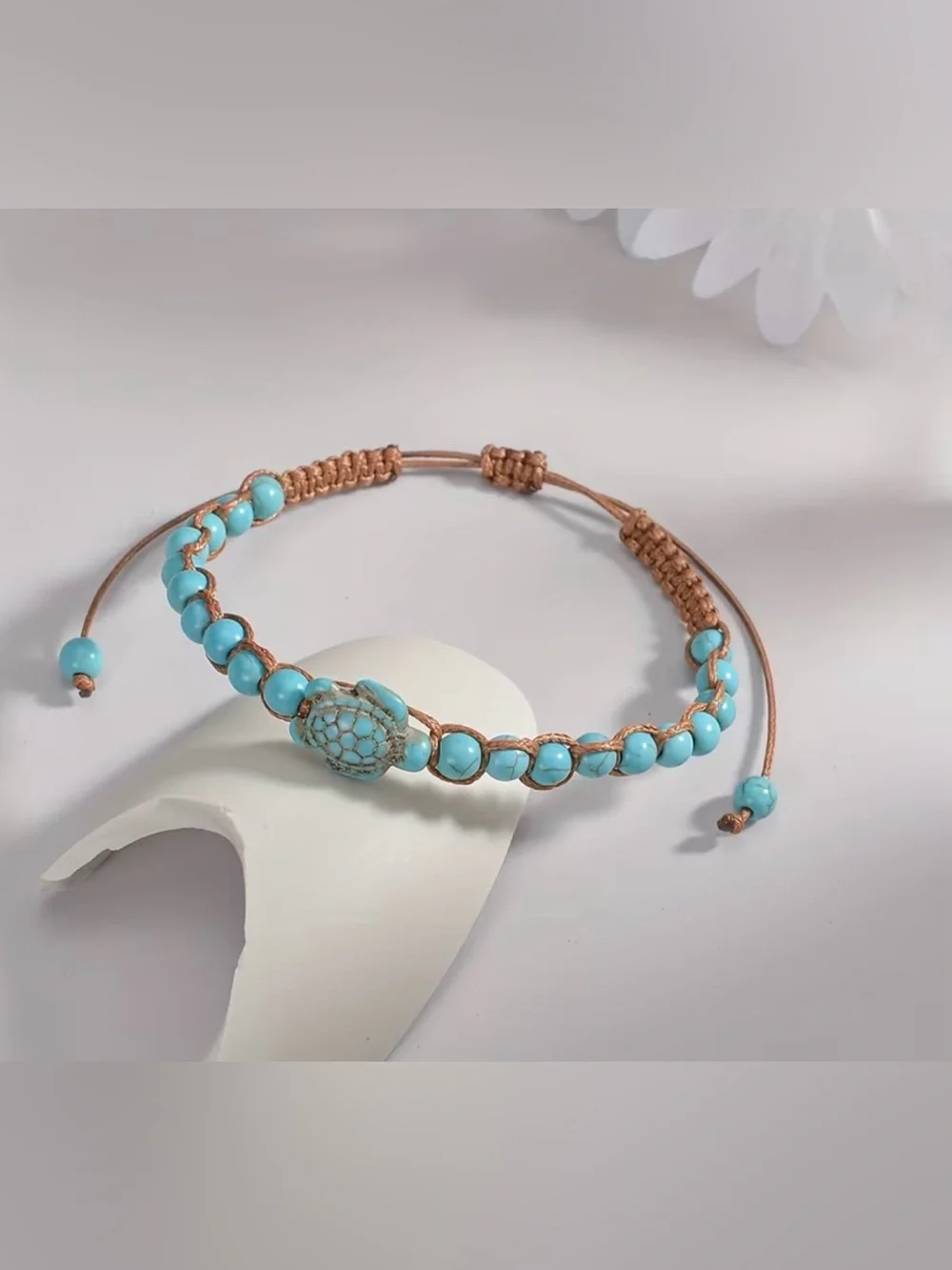 Western Turquoise Beaded Turtle Anklet